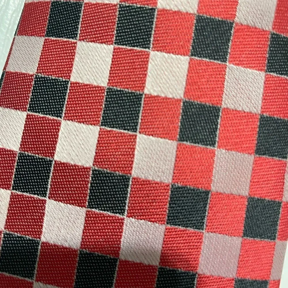 ‎Clarence Henningham Red and Gray Checkered Tie